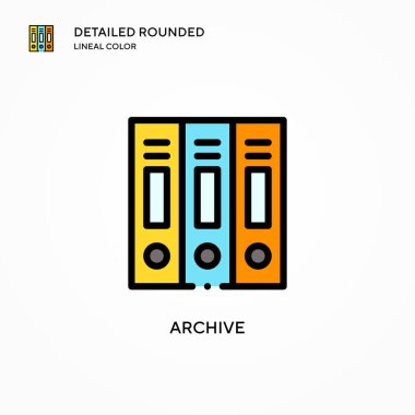 Arşiv vektör simgesi. Modern vektör illüstrasyon kavramları. Düzenlemesi ve kişiselleştirmesi kolay.