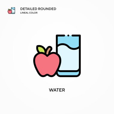 Su vektör simgesi. Modern vektör illüstrasyon kavramları. Düzenlemesi ve kişiselleştirmesi kolay.