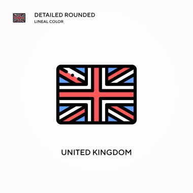 Birleşik Krallık vektör simgesi. Modern vektör illüstrasyon kavramları. Düzenlemesi ve kişiselleştirmesi kolay.