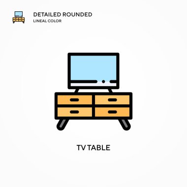 Tv tablo vektör simgesi. Modern vektör illüstrasyon kavramları. Düzenlemesi ve kişiselleştirmesi kolay.
