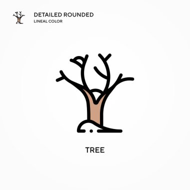 Ağaç vektör simgesi. Modern vektör illüstrasyon kavramları. Düzenlemesi ve kişiselleştirmesi kolay.