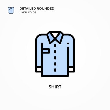 Gömlek vektör simgesi. Modern vektör illüstrasyon kavramları. Düzenlemesi ve kişiselleştirmesi kolay.