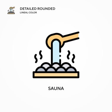 Sauna vektör simgesi. Modern vektör illüstrasyon kavramları. Düzenlemesi ve kişiselleştirmesi kolay.