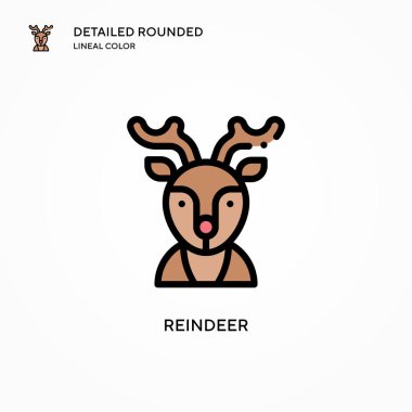 Ren geyiği vektör simgesi. Modern vektör illüstrasyon kavramları. Düzenlemesi ve kişiselleştirmesi kolay.