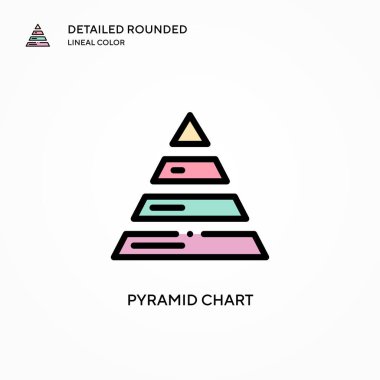 Piramit grafik vektör simgesi. Modern vektör illüstrasyon kavramları. Düzenlemesi ve kişiselleştirmesi kolay.
