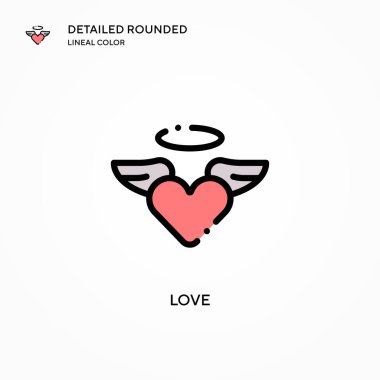Aşk vektör simgesi. Modern vektör illüstrasyon kavramları. Düzenlemesi ve kişiselleştirmesi kolay.