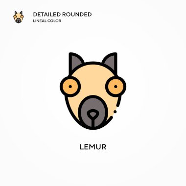 Lemur vektör simgesi. Modern vektör illüstrasyon kavramları. Düzenlemesi ve kişiselleştirmesi kolay.