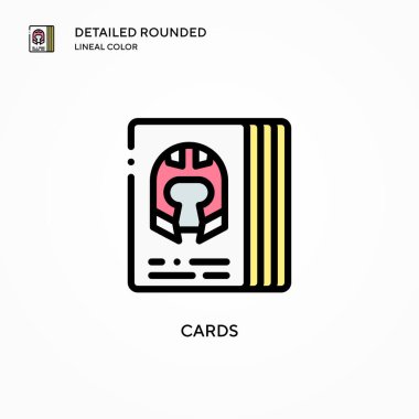 Kart vektör simgesi. Modern vektör illüstrasyon kavramları. Düzenlemesi ve kişiselleştirmesi kolay.