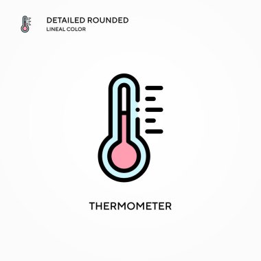 Termometre vektör simgesi. Modern vektör illüstrasyon kavramları. Düzenlemesi ve kişiselleştirmesi kolay.