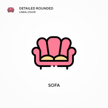 Koltuk vektör simgesi. Modern vektör illüstrasyon kavramları. Düzenlemesi ve kişiselleştirmesi kolay.