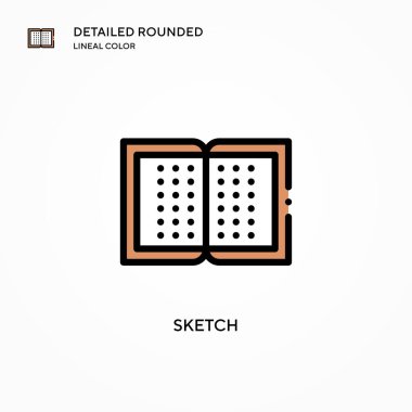 Taslak vektör simgesi. Modern vektör illüstrasyon kavramları. Düzenlemesi ve kişiselleştirmesi kolay.