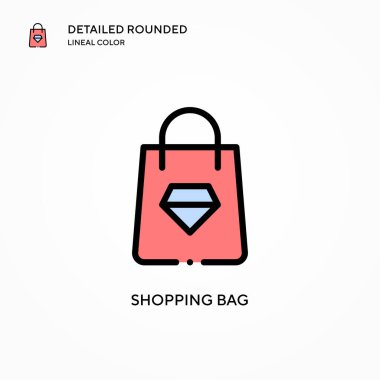 Alışveriş poşeti vektör simgesi. Modern vektör illüstrasyon kavramları. Düzenlemesi ve kişiselleştirmesi kolay.