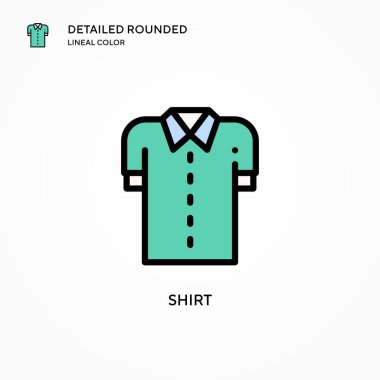 Gömlek vektör simgesi. Modern vektör illüstrasyon kavramları. Düzenlemesi ve kişiselleştirmesi kolay.