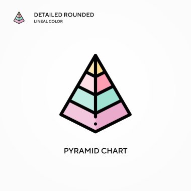 Piramit grafik vektör simgesi. Modern vektör illüstrasyon kavramları. Düzenlemesi ve kişiselleştirmesi kolay.