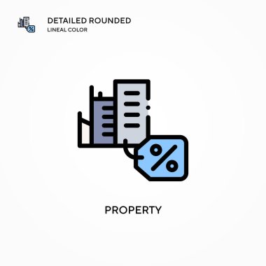 Özellik vektör simgesi. Modern vektör illüstrasyon kavramları. Düzenlemesi ve kişiselleştirmesi kolay.