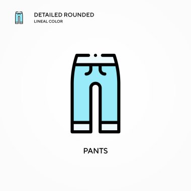 Pantolon vektör simgesi. Modern vektör illüstrasyon kavramları. Düzenlemesi ve kişiselleştirmesi kolay.
