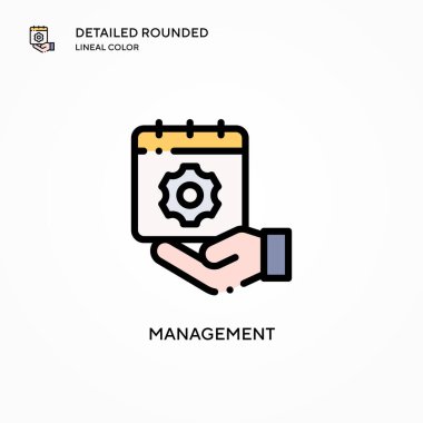 Yönetim vektör simgesi. Modern vektör illüstrasyon kavramları. Düzenlemesi ve kişiselleştirmesi kolay.