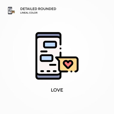 Aşk vektör simgesi. Modern vektör illüstrasyon kavramları. Düzenlemesi ve kişiselleştirmesi kolay.
