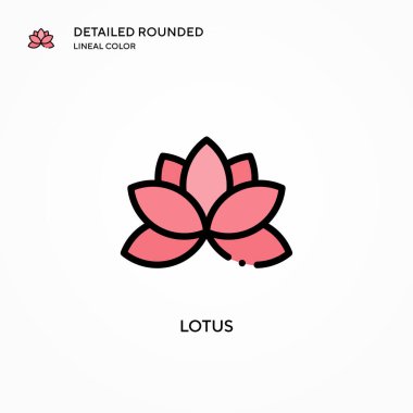 Lotus vektör simgesi. Modern vektör illüstrasyon kavramları. Düzenlemesi ve kişiselleştirmesi kolay.