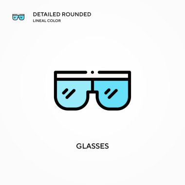 Gözlük vektör simgesi. Modern vektör illüstrasyon kavramları. Düzenlemesi ve kişiselleştirmesi kolay.