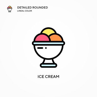 Dondurma vektör simgesi. Modern vektör illüstrasyon kavramları. Düzenlemesi ve kişiselleştirmesi kolay.