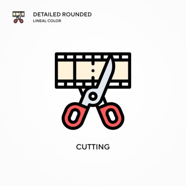 Vektör simgesi kesiliyor. Modern vektör illüstrasyon kavramları. Düzenlemesi ve kişiselleştirmesi kolay.