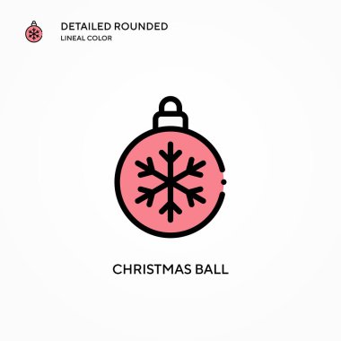Noel topu ikonu. Modern vektör illüstrasyon kavramları. Düzenlemesi ve kişiselleştirmesi kolay.