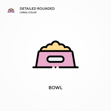 Bowl vektör simgesi. Modern vektör illüstrasyon kavramları. Düzenlemesi ve kişiselleştirmesi kolay.