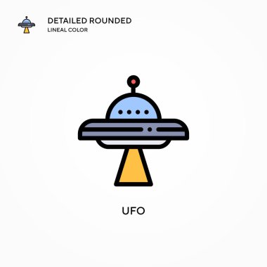 Ufo vektör simgesi. Modern vektör illüstrasyon kavramları. Düzenlemesi ve kişiselleştirmesi kolay.