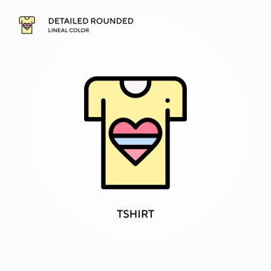 Tshirt vektör simgesi. Modern vektör illüstrasyon kavramları. Düzenlemesi ve kişiselleştirmesi kolay.