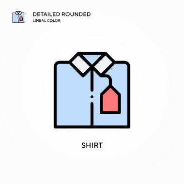 Gömlek vektör simgesi. Modern vektör illüstrasyon kavramları. Düzenlemesi ve kişiselleştirmesi kolay.
