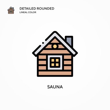 Sauna vektör simgesi. Modern vektör illüstrasyon kavramları. Düzenlemesi ve kişiselleştirmesi kolay.