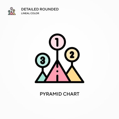 Piramit grafik vektör simgesi. Modern vektör illüstrasyon kavramları. Düzenlemesi ve kişiselleştirmesi kolay.