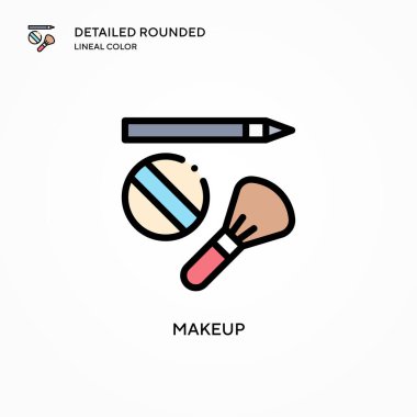Makyaj vektörü simgesi. Modern vektör illüstrasyon kavramları. Düzenlemesi ve kişiselleştirmesi kolay.