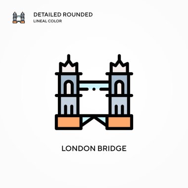 Londra Köprüsü vektör simgesi. Modern vektör illüstrasyon kavramları. Düzenlemesi ve kişiselleştirmesi kolay.