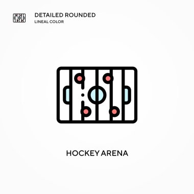 Hokey arenası vektör simgesi. Modern vektör illüstrasyon kavramları. Düzenlemesi ve kişiselleştirmesi kolay.