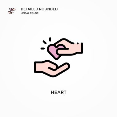 Kalp vektör simgesi. Modern vektör illüstrasyon kavramları. Düzenlemesi ve kişiselleştirmesi kolay.