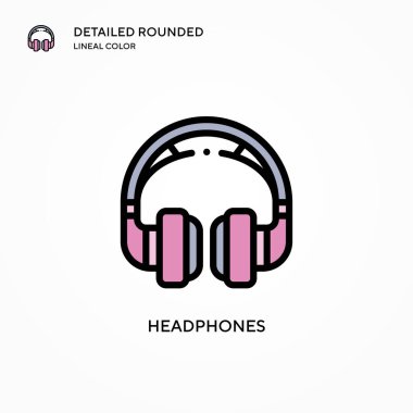 Kulaklık vektör simgesi. Modern vektör illüstrasyon kavramları. Düzenlemesi ve kişiselleştirmesi kolay.