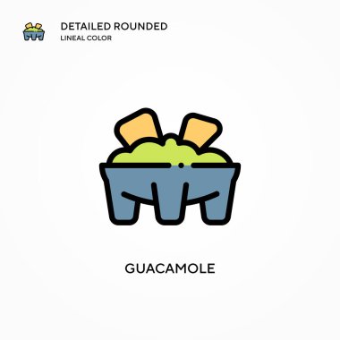 Guacamole vektör simgesi. Modern vektör illüstrasyon kavramları. Düzenlemesi ve kişiselleştirmesi kolay.
