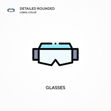 Gözlük vektör simgesi. Modern vektör illüstrasyon kavramları. Düzenlemesi ve kişiselleştirmesi kolay.