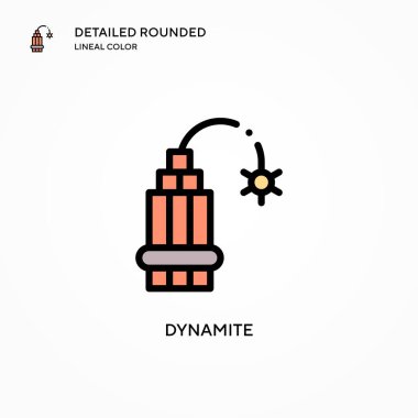 Dinamit vektör simgesi. Modern vektör illüstrasyon kavramları. Düzenlemesi ve kişiselleştirmesi kolay.