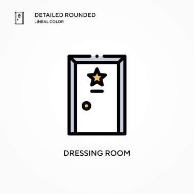 Soyunma odası vektör simgesi. Modern vektör illüstrasyon kavramları. Düzenlemesi ve kişiselleştirmesi kolay.