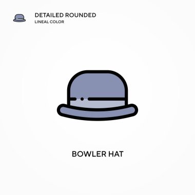 Melon şapka vektör simgesi. Modern vektör illüstrasyon kavramları. Düzenlemesi ve kişiselleştirmesi kolay.