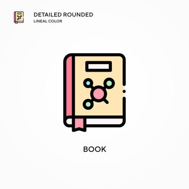 Kitap vektör simgesi. Modern vektör illüstrasyon kavramları. Düzenlemesi ve kişiselleştirmesi kolay.