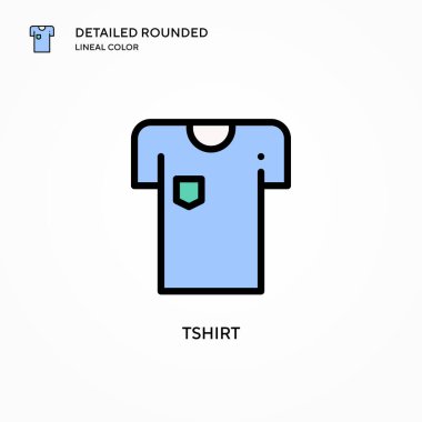 Tshirt vektör simgesi. Modern vektör illüstrasyon kavramları. Düzenlemesi ve kişiselleştirmesi kolay.