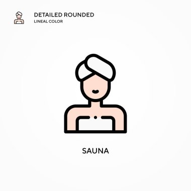 Sauna vektör simgesi. Modern vektör illüstrasyon kavramları. Düzenlemesi ve kişiselleştirmesi kolay.