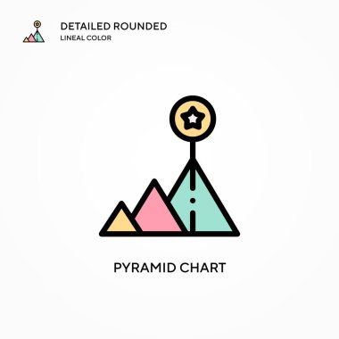 Piramit grafik vektör simgesi. Modern vektör illüstrasyon kavramları. Düzenlemesi ve kişiselleştirmesi kolay.