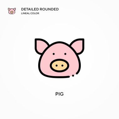 Domuz vektör simgesi. Modern vektör illüstrasyon kavramları. Düzenlemesi ve kişiselleştirmesi kolay.