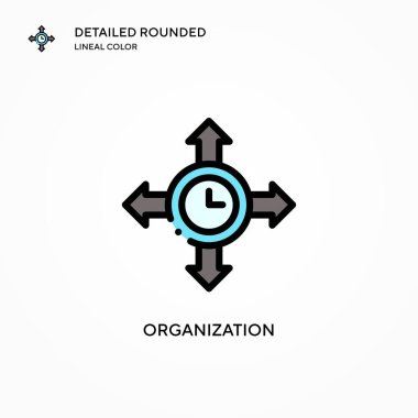 Organizasyon vektör simgesi. Modern vektör illüstrasyon kavramları. Düzenlemesi ve kişiselleştirmesi kolay.