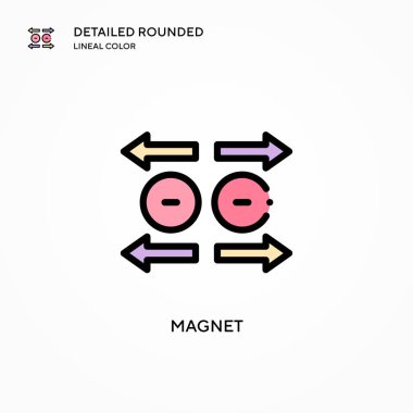 Mıknatıs vektör simgesi. Modern vektör illüstrasyon kavramları. Düzenlemesi ve kişiselleştirmesi kolay.